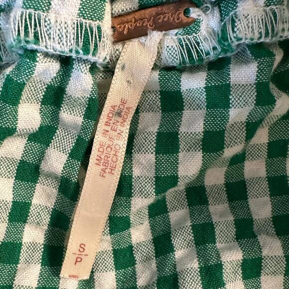 Free People Bohemian Embroidered Gingham Seersucker Cass Maxi Dress Green Small - Picture 12 of 16